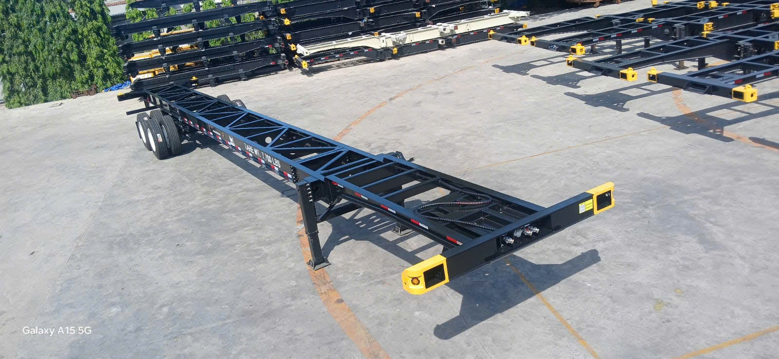 Finished container chassis ready for dispatch